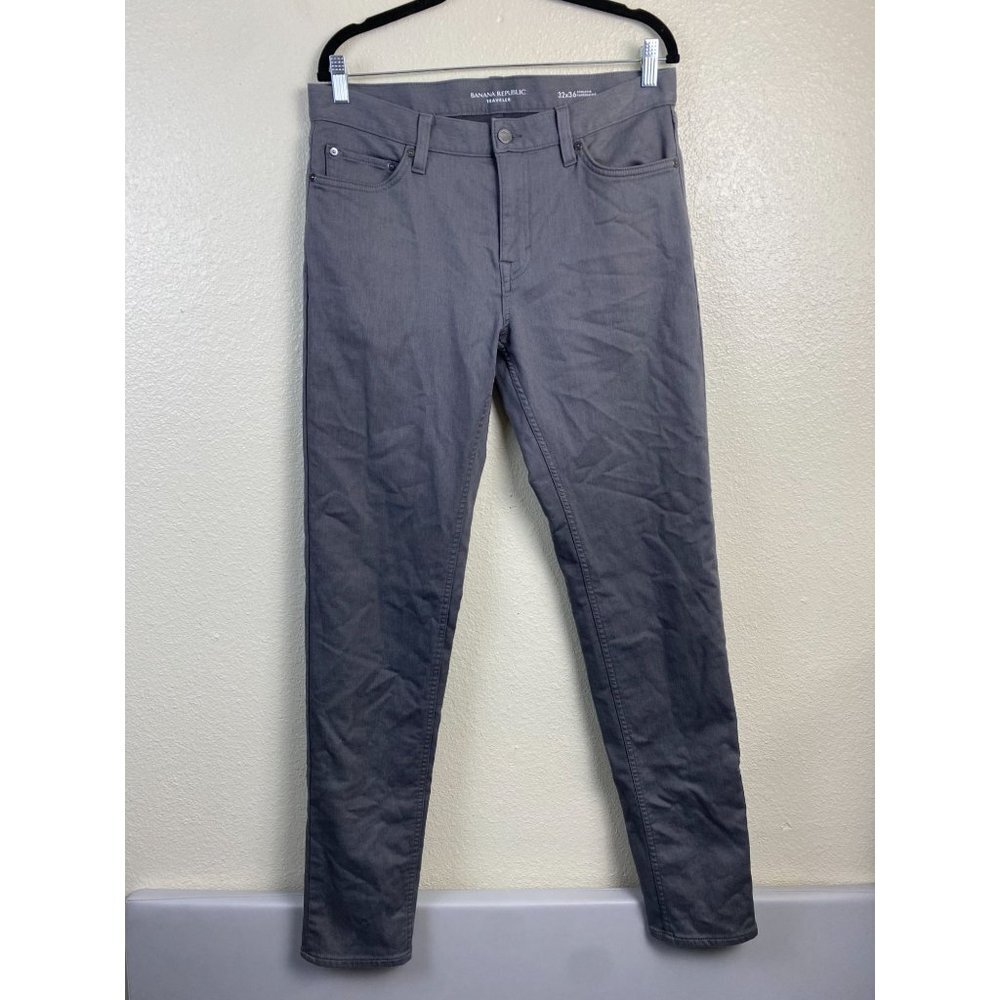 Banana Republic Mens Pants size 32 Gray Athletic Tapered Fit Business Casual‎